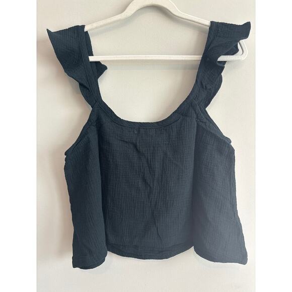 NWT Marine Layer Jude Flutter Sleeve Tank In Black Size Medium - Picture 6 of 6
